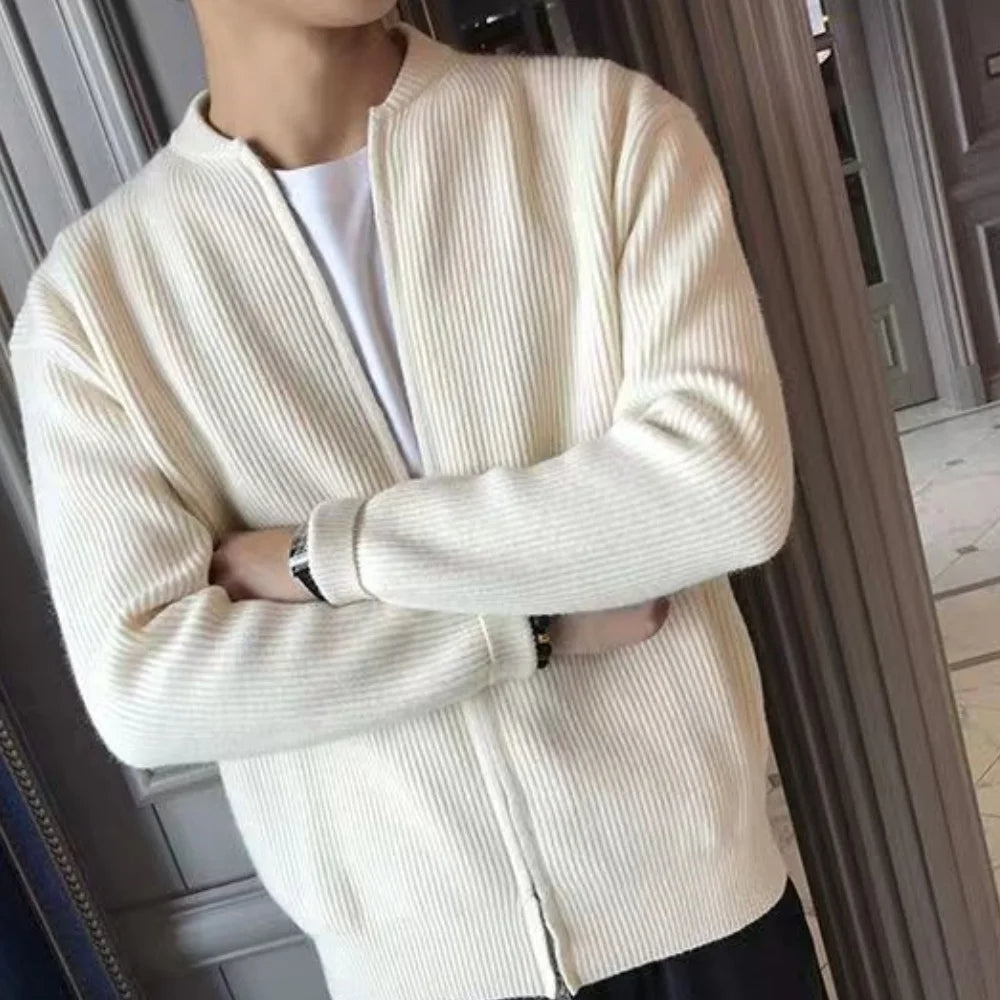 Men's Knitted Cardigan - Warm Zip-Up Everyday Layer