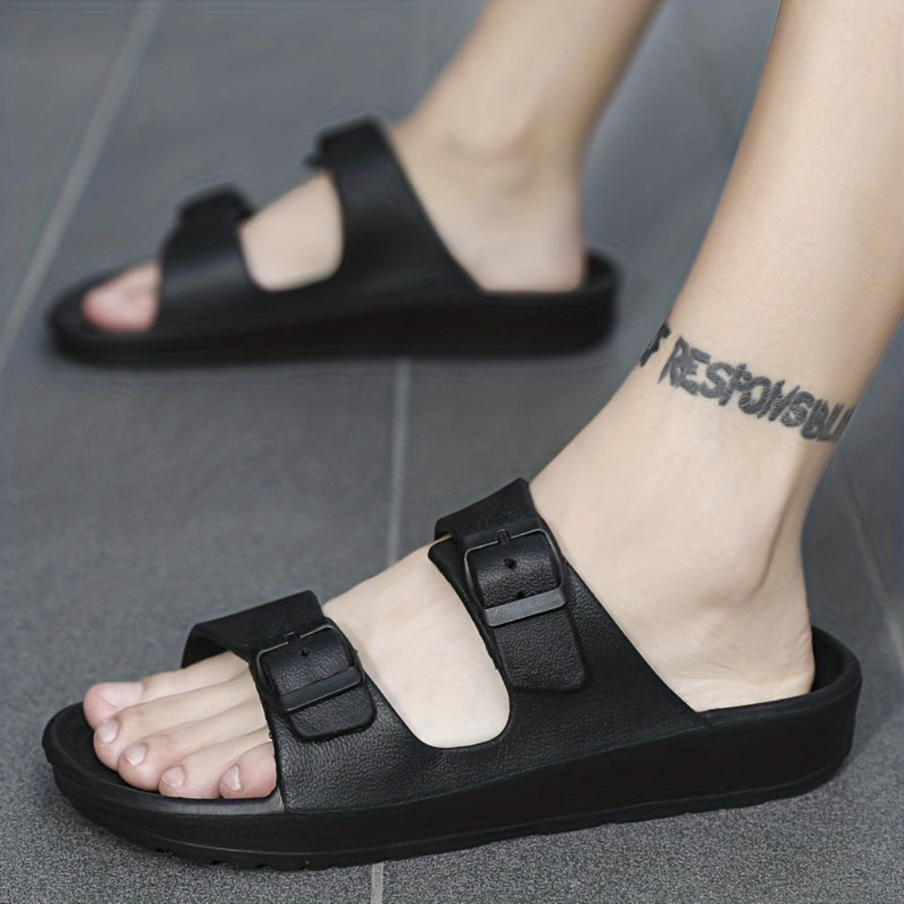 Men's Double Buckle Sandal - Adjustable Non-Slip Comfort