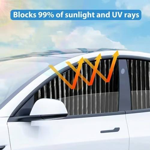 Car Window Shades - Magnetic Sliding Sun Shade Set