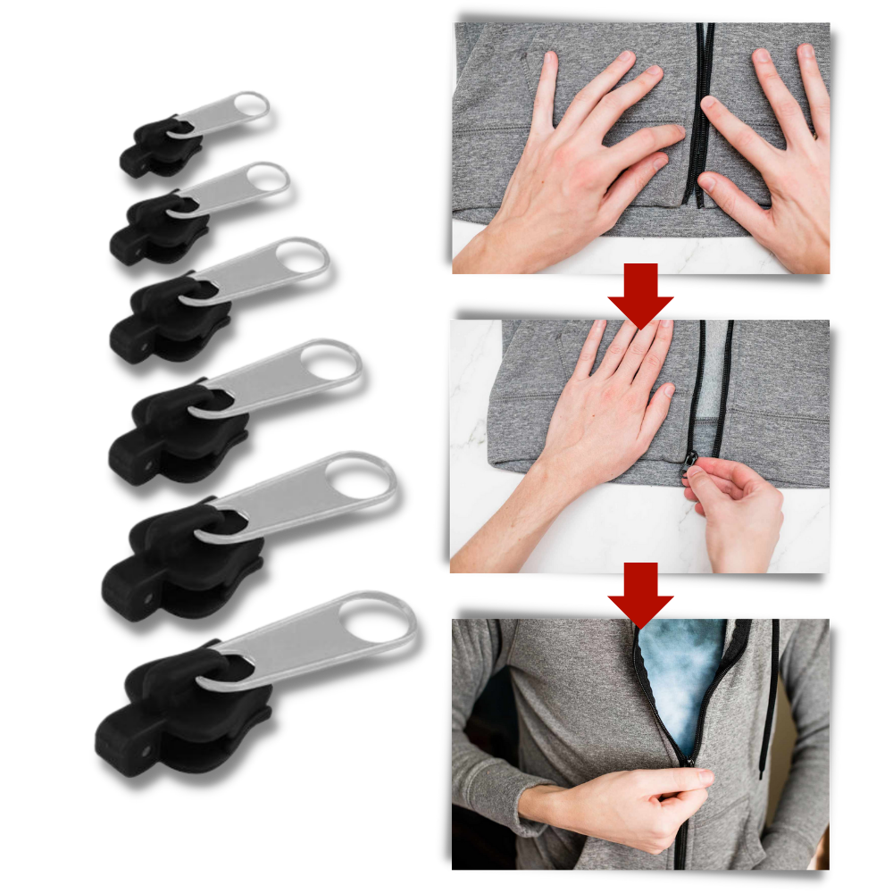 Zipper Slider Replacement - Universal Clip-On Zipper Fix