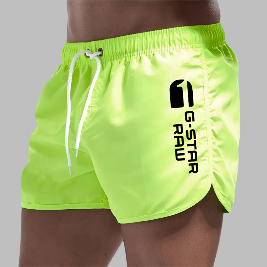 Quick Dry Men's Swim Trunks - Lightweight Solid Color