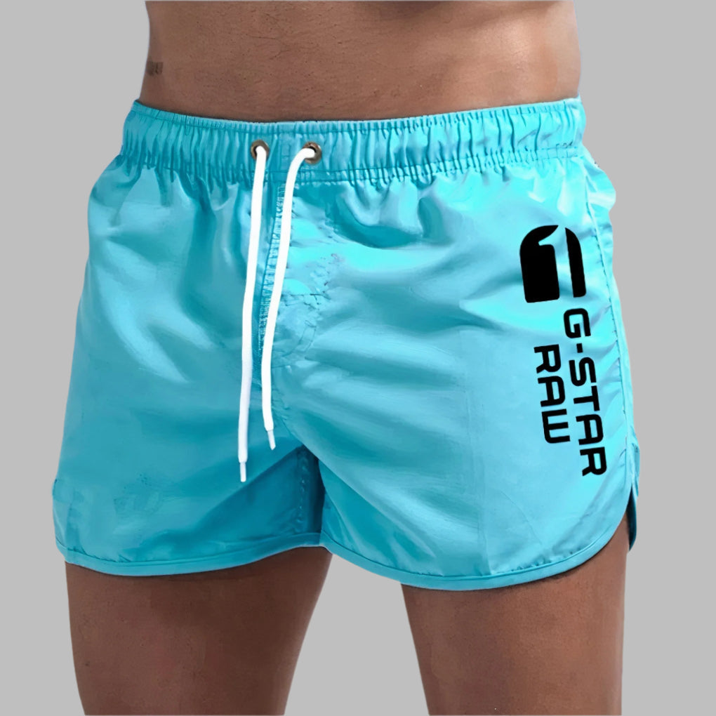 Quick Dry Men's Swim Trunks - Lightweight Solid Color