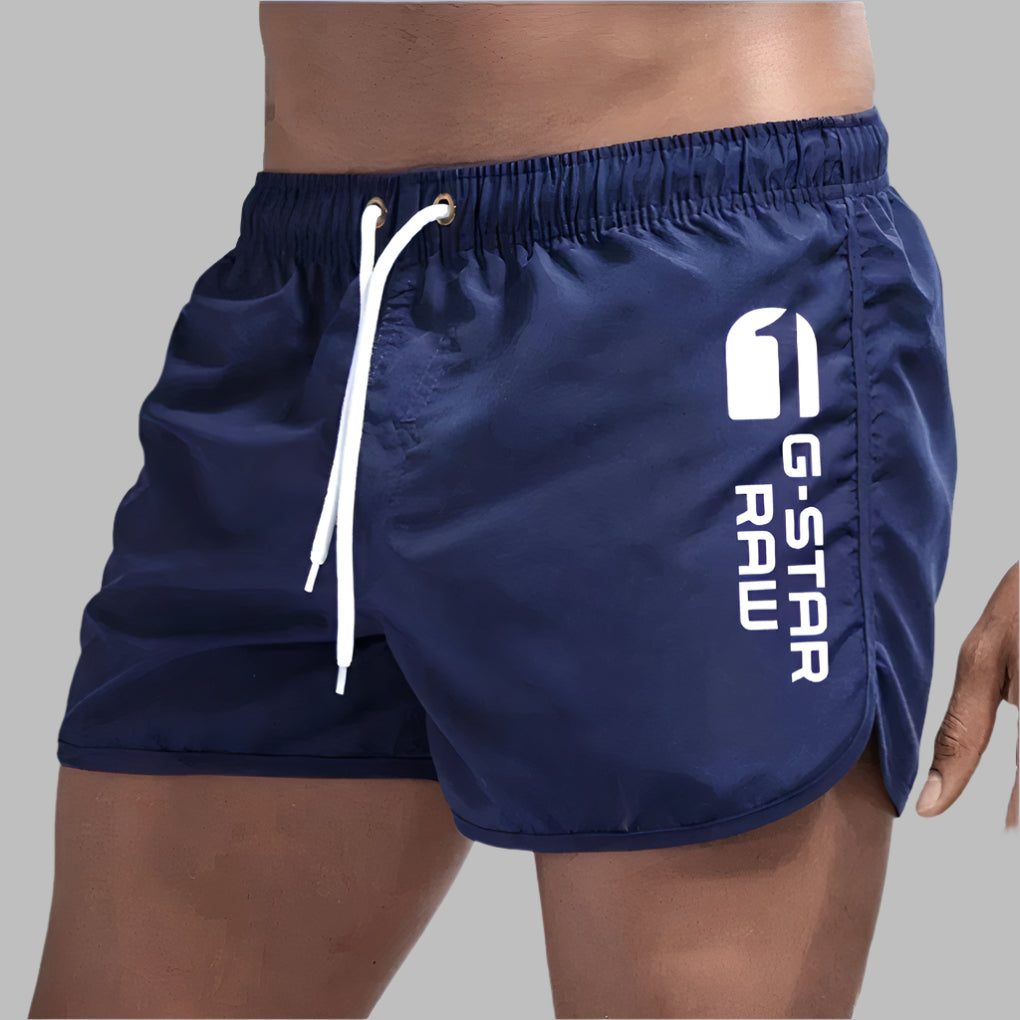 Quick Dry Men's Swim Trunks - Lightweight Solid Color