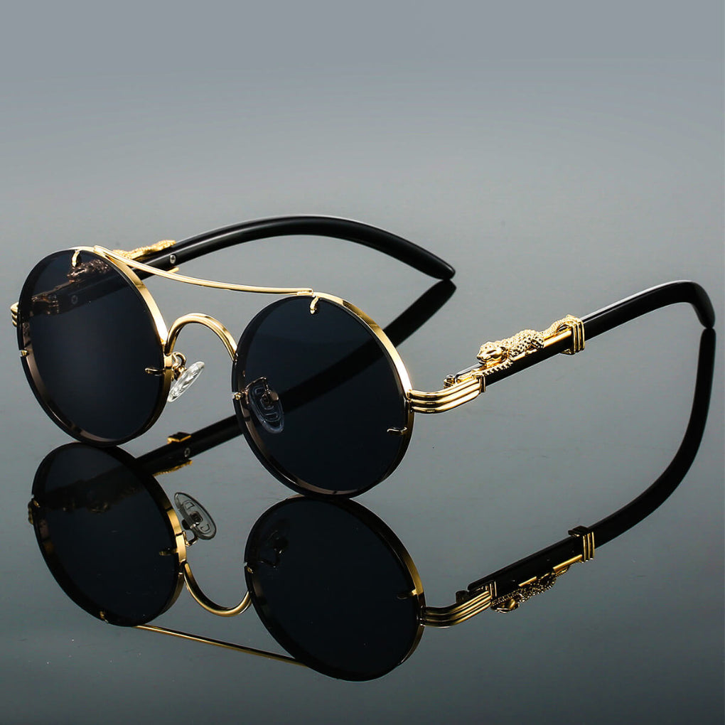 Retro Metal Sunglasses - Oval Frame Vintage Style