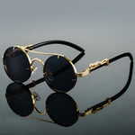 Retro Metal Sunglasses - Oval Frame Vintage Style