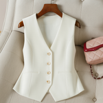 Chic Vintage Vest for Women - Sleeveless Layering Piece