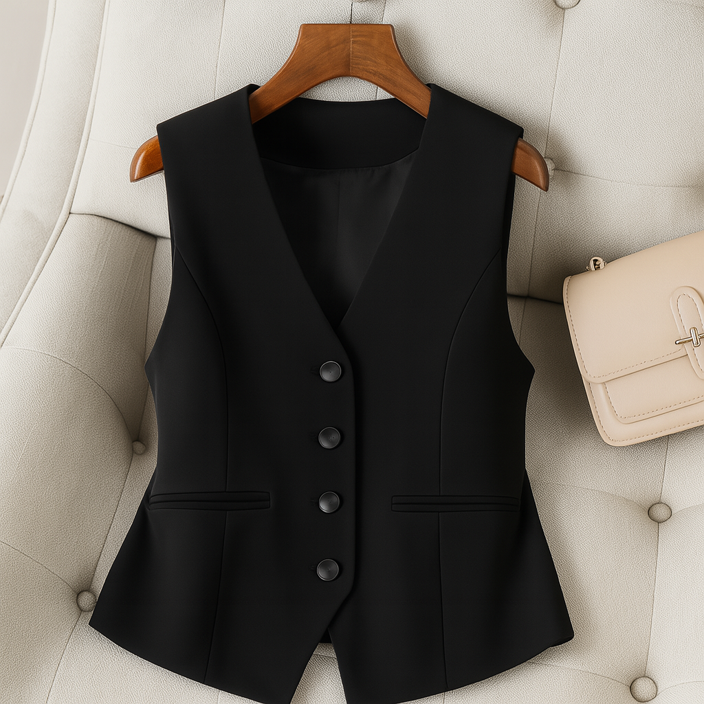 Chic Vintage Vest for Women - Sleeveless Layering Piece