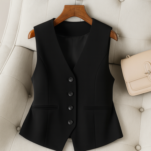 Chic Vintage Vest for Women - Sleeveless Layering Piece