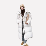 Women's Long Puffer Jacket with Hood - Cozy Cold-Weather Coverage