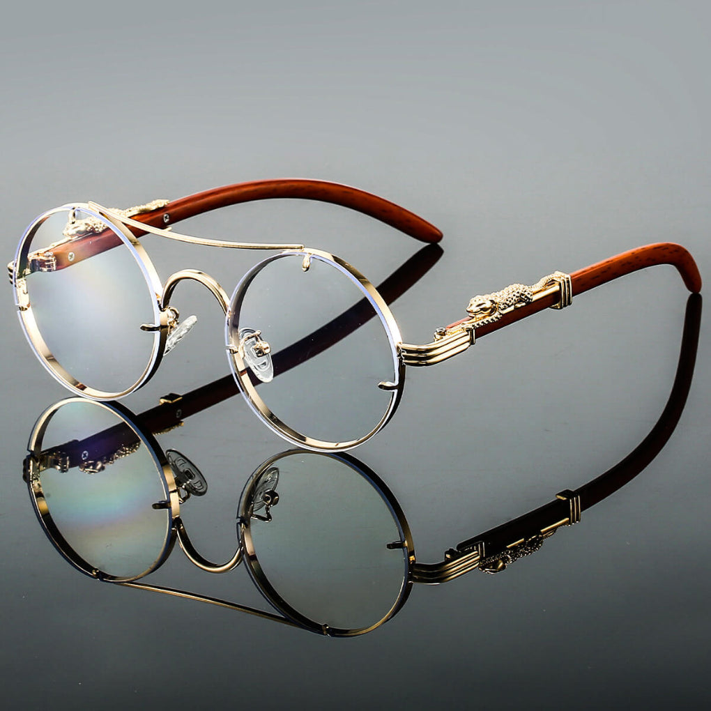 Retro Metal Sunglasses - Oval Frame Vintage Style