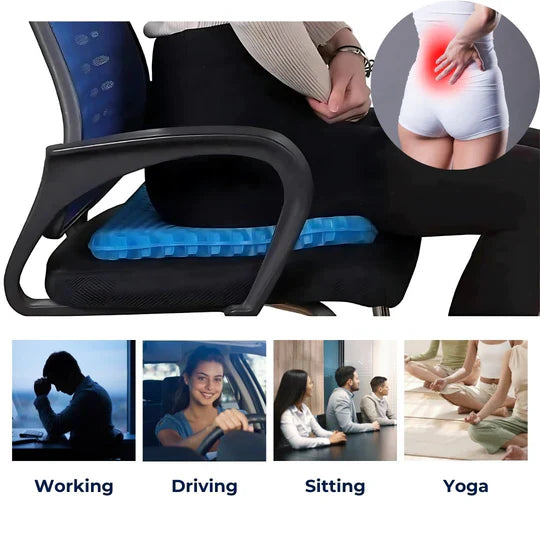 Orthopedic Gel Seat Cushion - Pressure Relief for Office, Car & Wheelchair