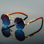 Retro Metal Sunglasses - Oval Frame Vintage Style