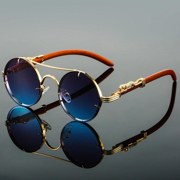 Retro Metal Sunglasses - Oval Frame Vintage Style
