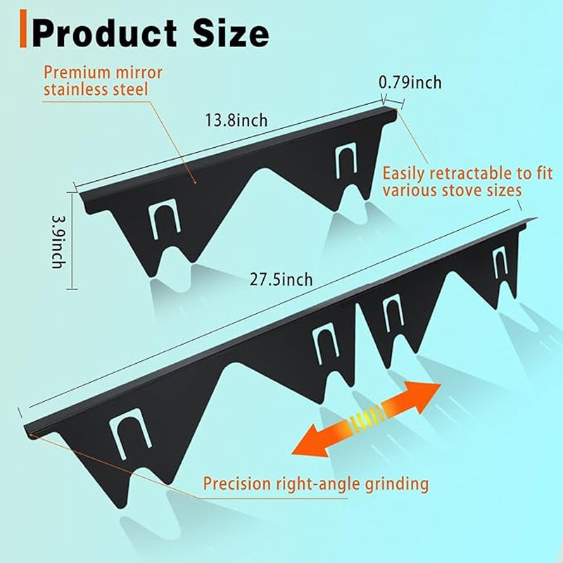 Stove Gap Covers - Telescoping Stainless Steel Counter Seals