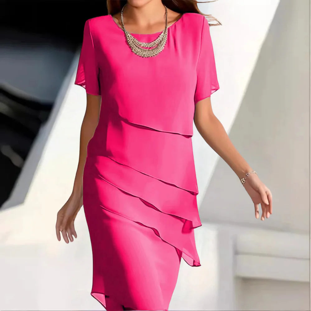 Women's Chiffon Midi Dress - Lightweight & Flattering Fit