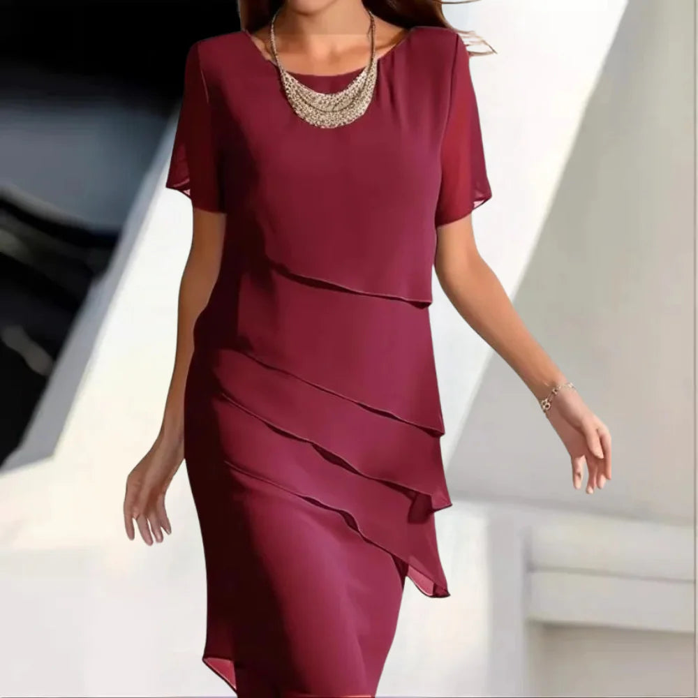 Women's Chiffon Midi Dress - Lightweight & Flattering Fit