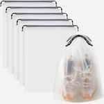 Travel Drawstring Shoe Bags - Set of 5 Clear Packing Pouches