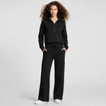 Women's 2-Piece Travel Outfit - Relaxed Top & Wide-Leg Pants