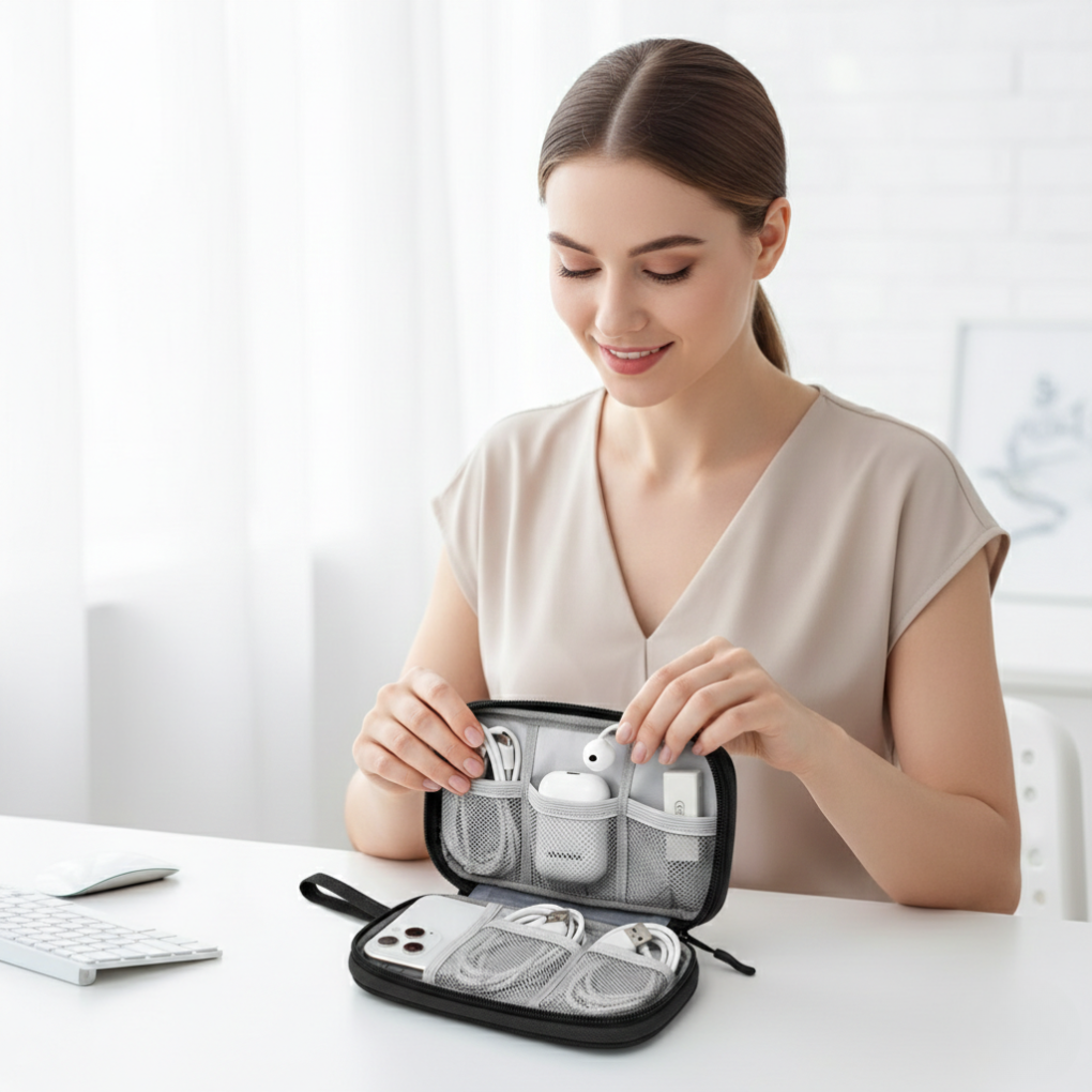 Travel Tech Organizer Pouch - Compact Cable & Accessory Case