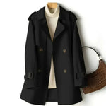 Double-Breasted Trench Coat for Women - Belted Classic