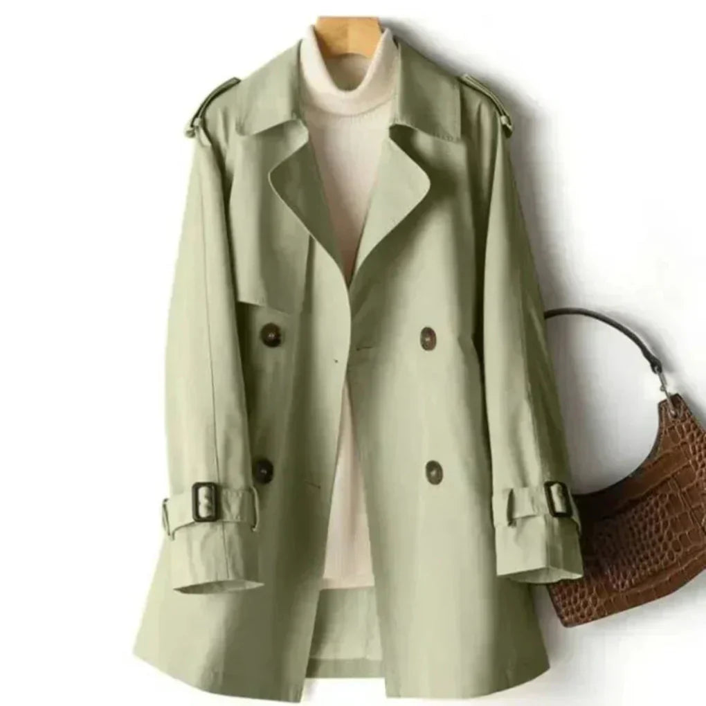 Double-Breasted Trench Coat for Women - Belted Classic