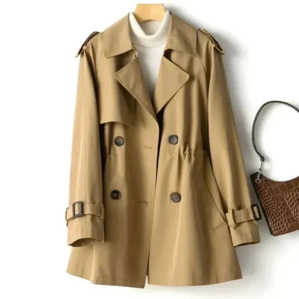 Double-Breasted Trench Coat for Women - Belted Classic
