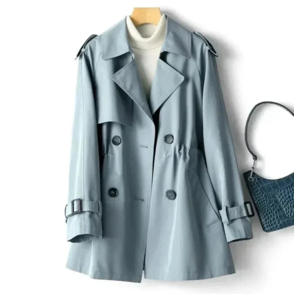 Double-Breasted Trench Coat for Women - Belted Classic