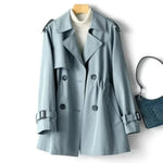 Double-Breasted Trench Coat for Women - Belted Classic