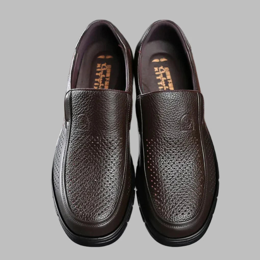 Men's Genuine Leather Casual Shoes - Comfortable, Waterproof Style