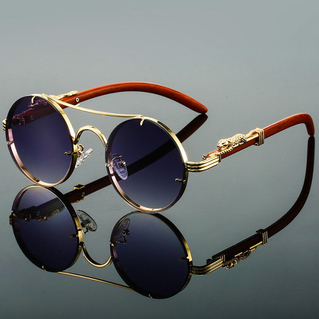 Retro Metal Sunglasses - Oval Frame Vintage Style