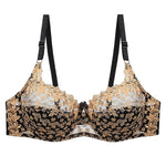 Embroidered Lace Push-Up Bra in Plus Size - Sophisticated Support