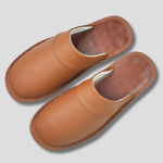 Men's Leather Slippers - Relaxed Comfort for Indoor Wear