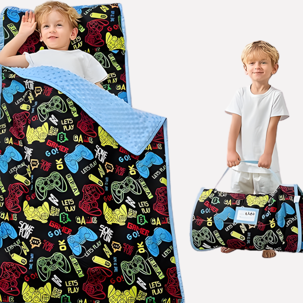 Toddler Nap Mat Set - Padded Mat, Pillow & Blanket
