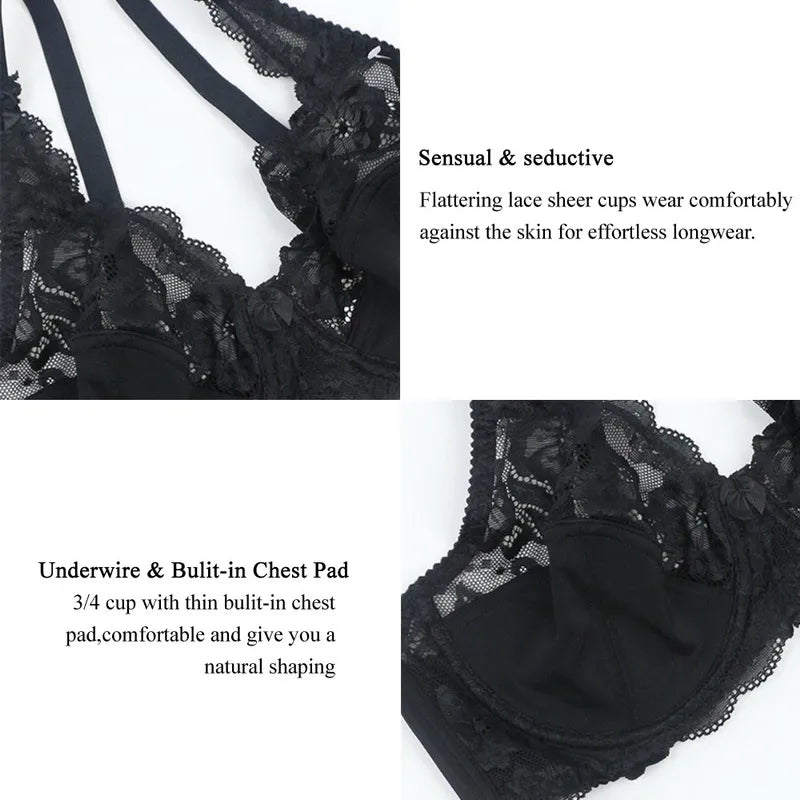 Plus Size Lace Push-Up Bra - Flattering Silhouette, Sophisticated Detail