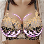 Embroidered Lace Push-Up Bra in Plus Size - Sophisticated Support