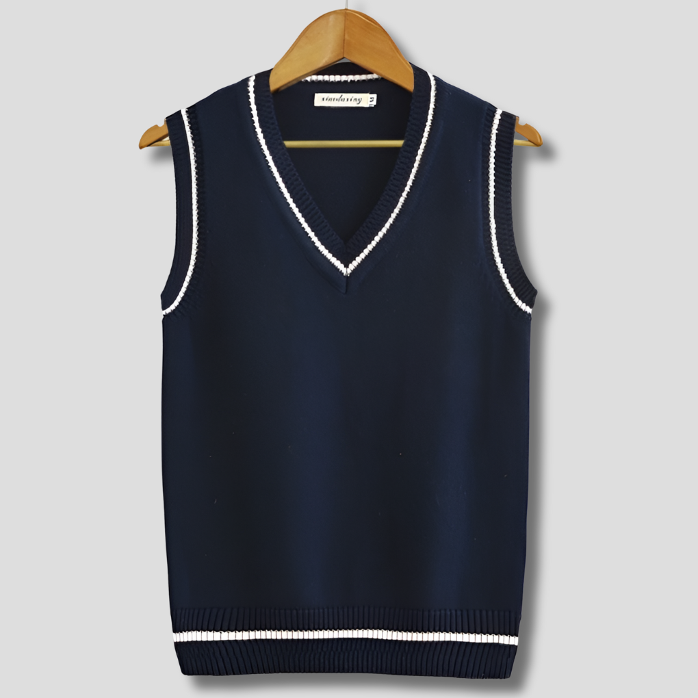 Men's Sweater Vest - Retro Striped Preppy Sleeveless Pullover