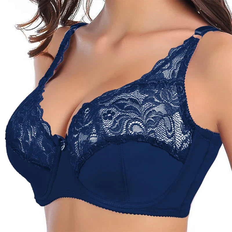 Plus Size Lace Push-Up Bra - Flattering Silhouette, Sophisticated Detail