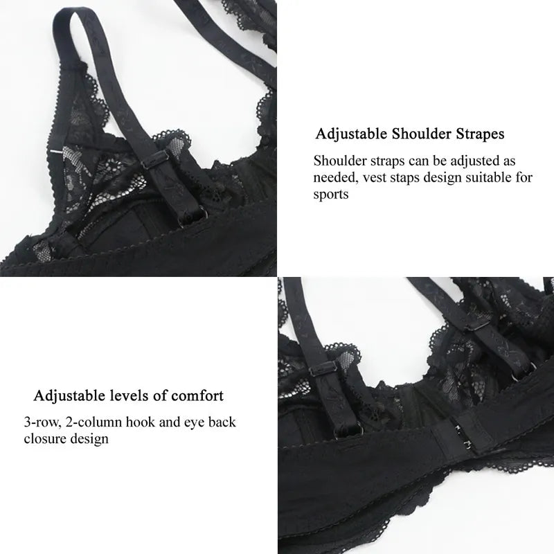 Plus Size Lace Push-Up Bra - Flattering Silhouette, Sophisticated Detail