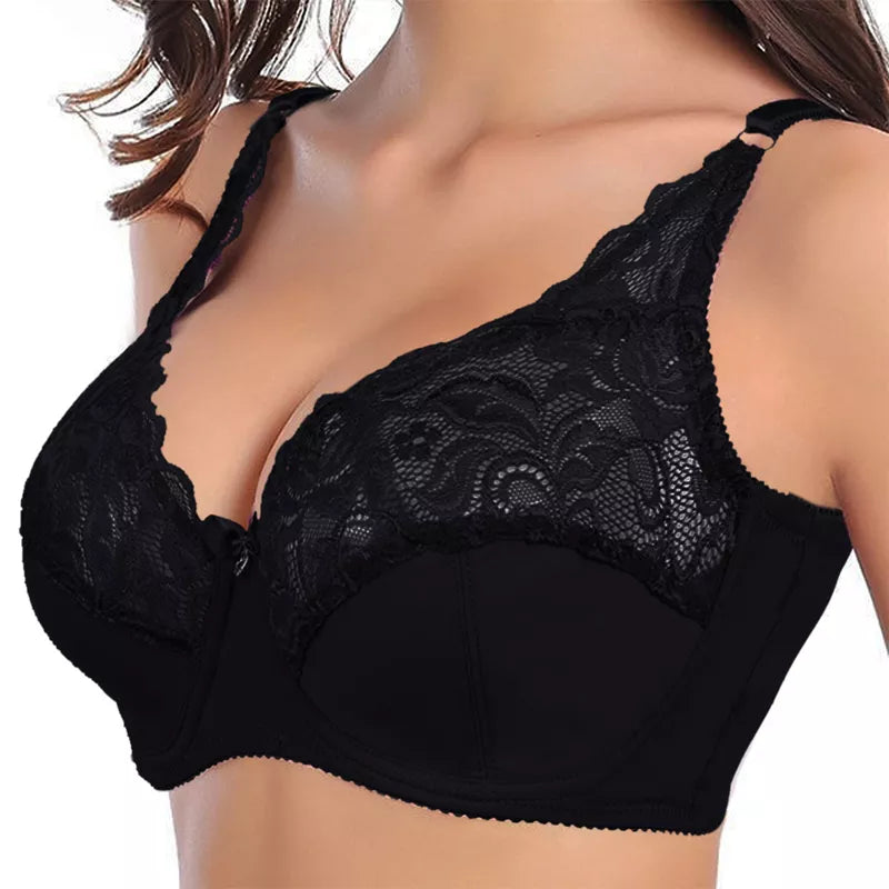 Plus Size Lace Push-Up Bra - Flattering Silhouette, Sophisticated Detail