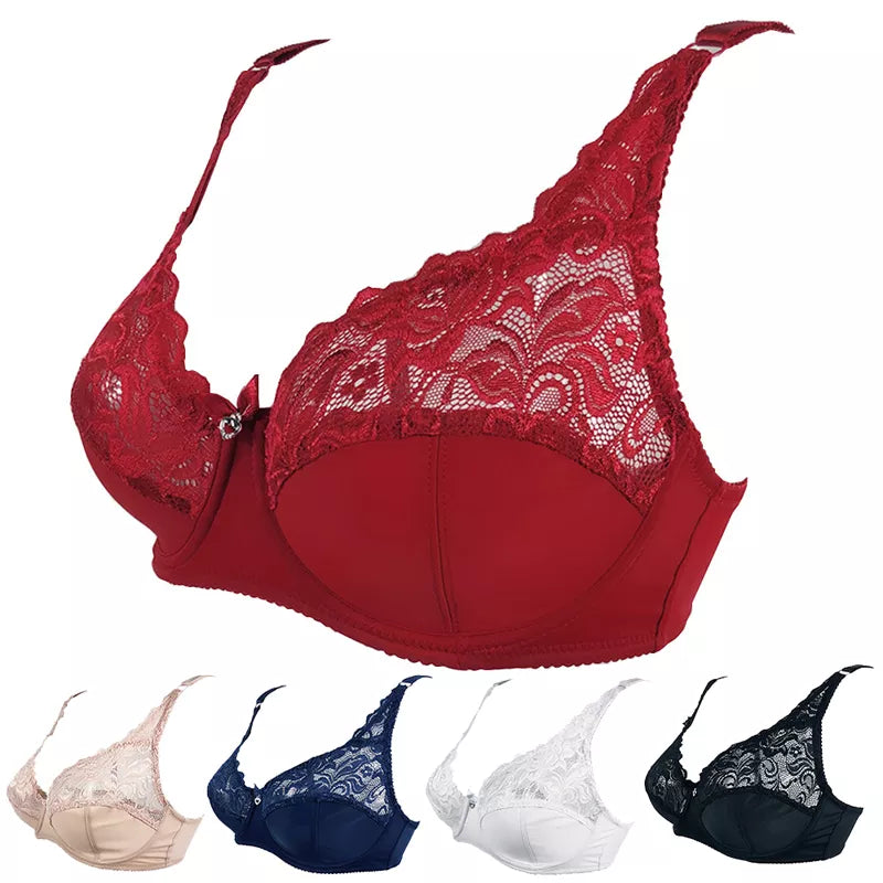Plus Size Lace Push-Up Bra - Flattering Silhouette, Sophisticated Detail