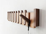 Handmade Wooden Coat Rack - Folding Magnetic Hooks