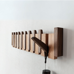 Handmade Wooden Coat Rack - Folding Magnetic Hooks