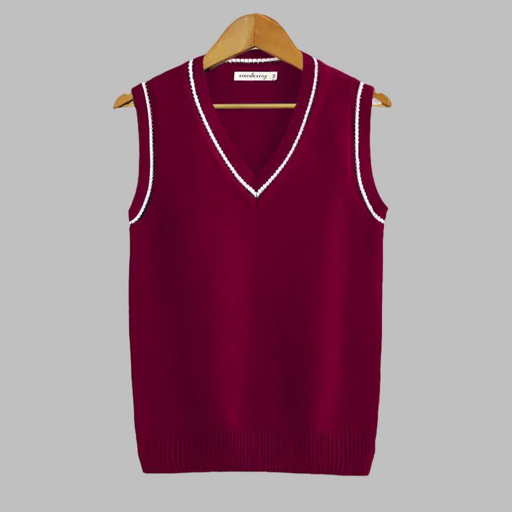 Men's Sweater Vest - Retro Striped Preppy Sleeveless Pullover