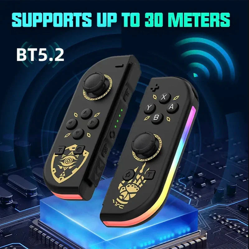 Wireless Switch Controller - Ergonomic Grip with RGB Lighting