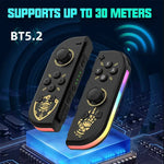 Wireless Switch Controller - Ergonomic Grip with RGB Lighting