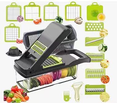 18-in-1 Vegetable Slicer - Multi-Blade Chopper with Container
