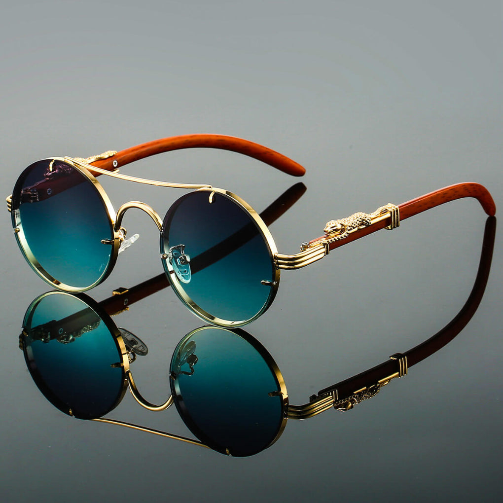 Retro Metal Sunglasses - Oval Frame Vintage Style