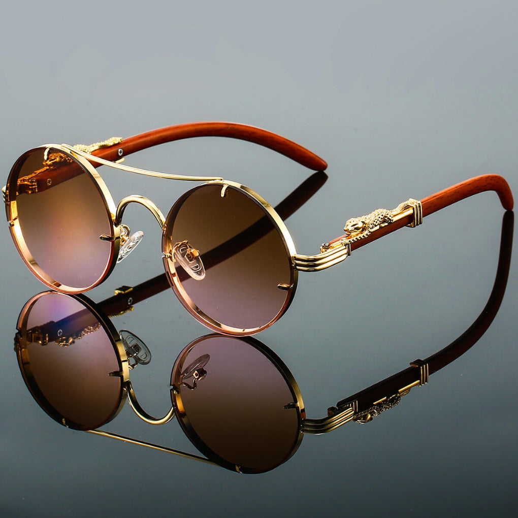 Retro Metal Sunglasses - Oval Frame Vintage Style