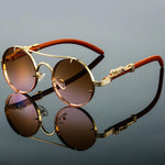 Retro Metal Sunglasses - Oval Frame Vintage Style