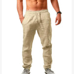 Men's Linen Trousers - Breathable Relaxed-Fit Pants